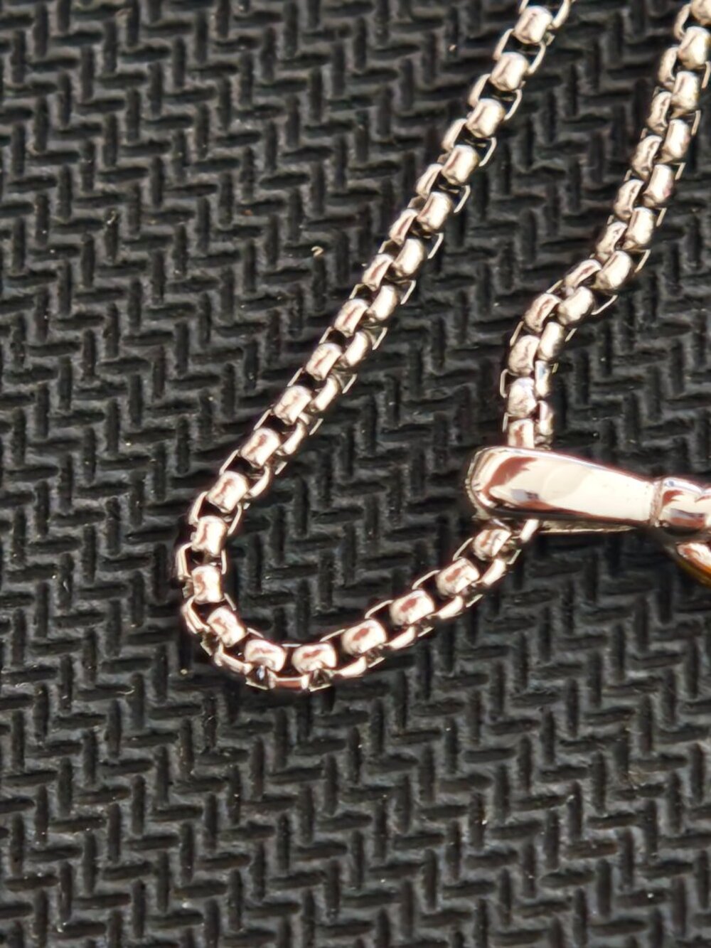 Two-Tone Cross Pendant Necklace, Sterling Silver & Gold Cable Cross Chain - Picture 8 of 10